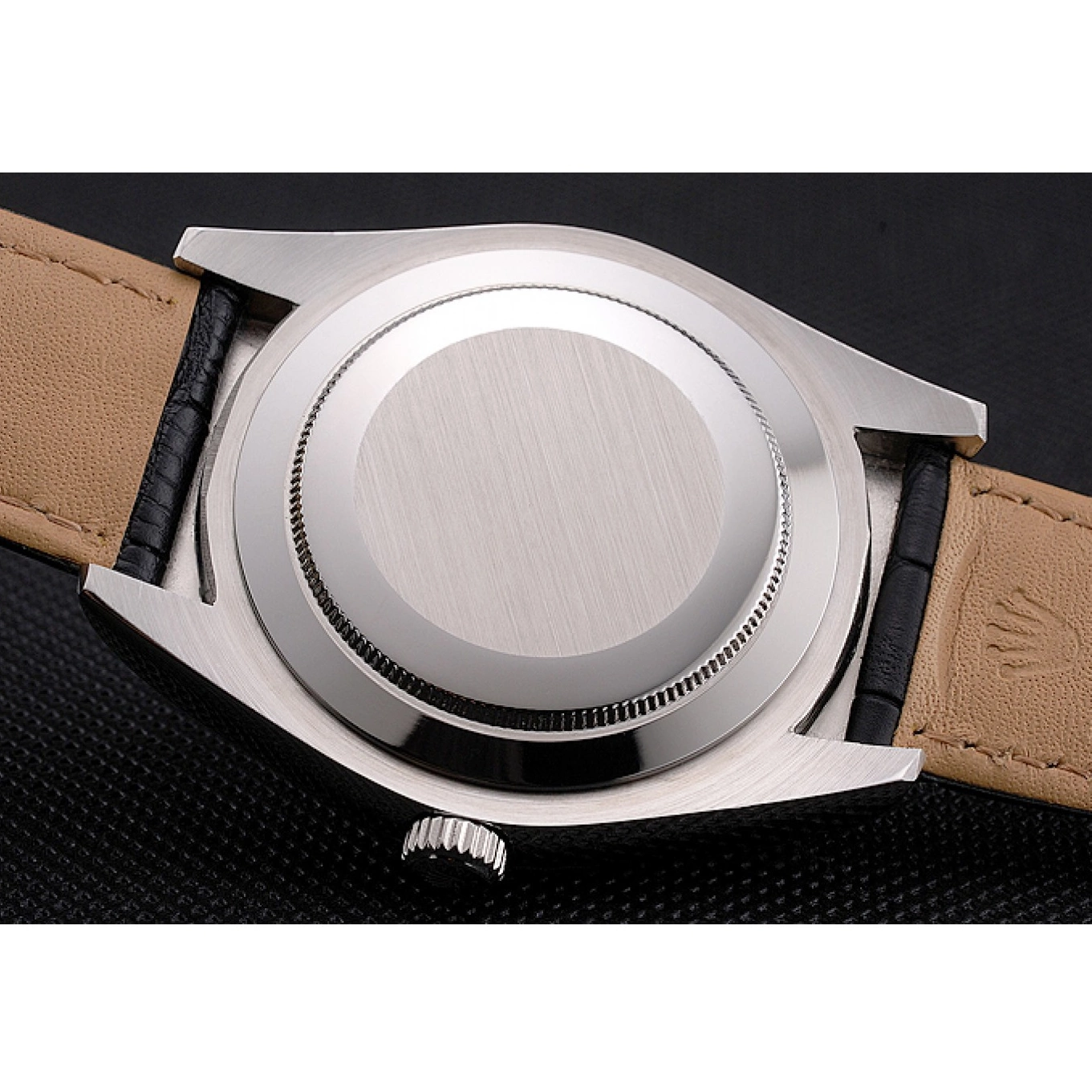 Rolex copies cheap Black Leather Rolex Dweller Case Stainless Sky Black Strap Steel Dial 0531